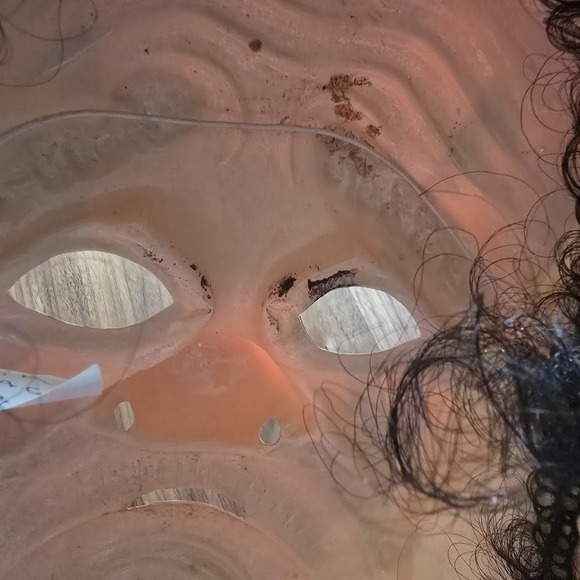 Vintage Ben Cooper Sad Clown Plastic Halloween Mask Black Hair‎ SEE PHOTOS - Picture 12 of 13